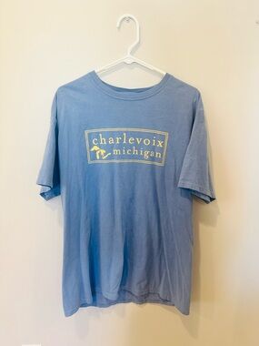 Charlevoix Michigan Blue Graphic Tee - Unbranded